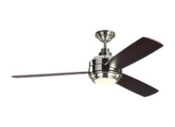 Monte Carlo 56" Aerotour Ceiling Fan 3TAR56 Ceiling Fan Monte Carlo Polished Nickel with Dark Mahogany Blades  