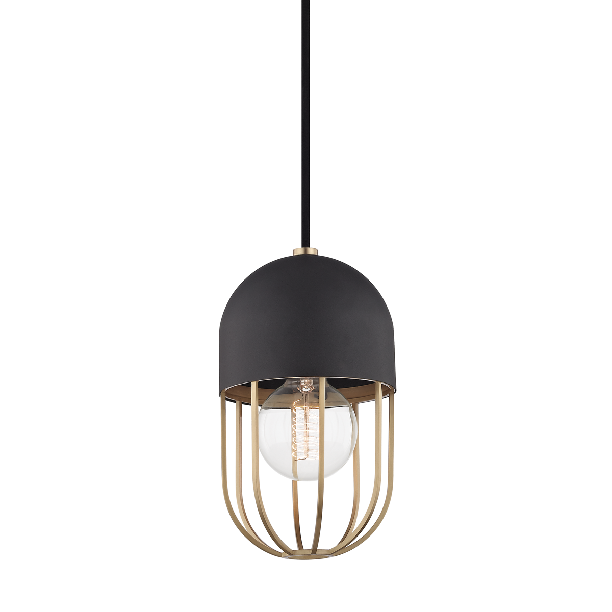 Hudson Valley Lighting Haley 1 Light Pendant H145701 Pendants Mitzi Aged Brass/Black  