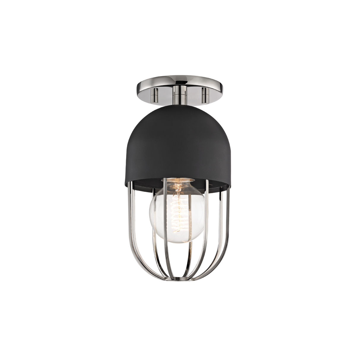 Hudson Valley Lighting Haley 1 Light Flush Mount H145601 Flush Mount Ceiling Light Mitzi Polished Nickel/Black  