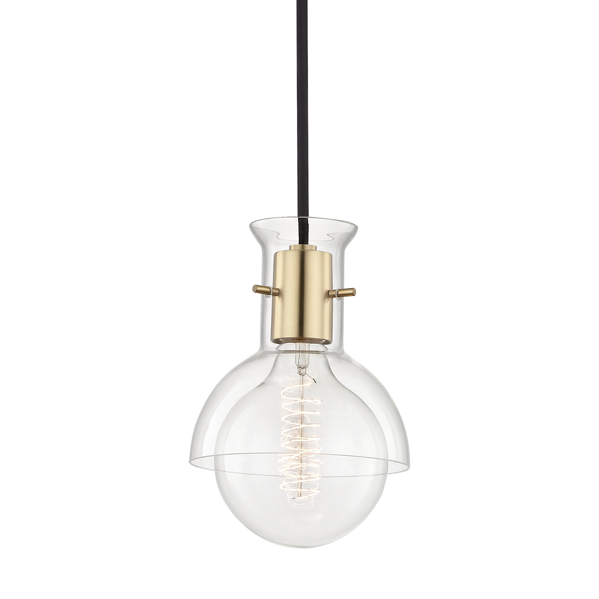 Hudson Valley Lighting Riley 1 Light Pendant With Glass H111701G Pendants Mitzi Aged Brass  