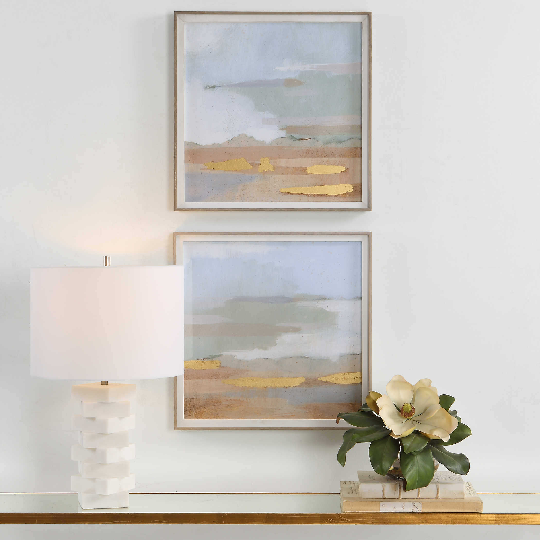 Uttermost Abstract Coastline Framed Prints, S/2 Wall Decor Uttermost   