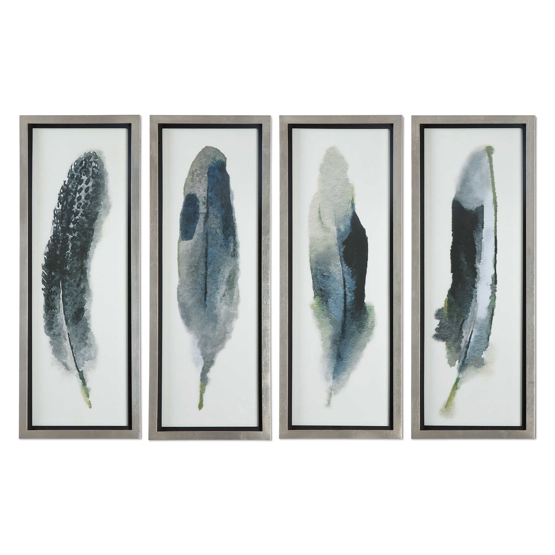 Uttermost Feathered Beauty Prints, S/4 Wall Decor Uttermost FIR  