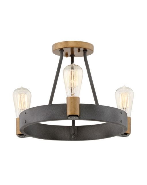 Hinkley Silas Flush Mount 4263DZ Ceiling Flush Mounts Hinkley Aged Zinc with Heritage Brass accents  