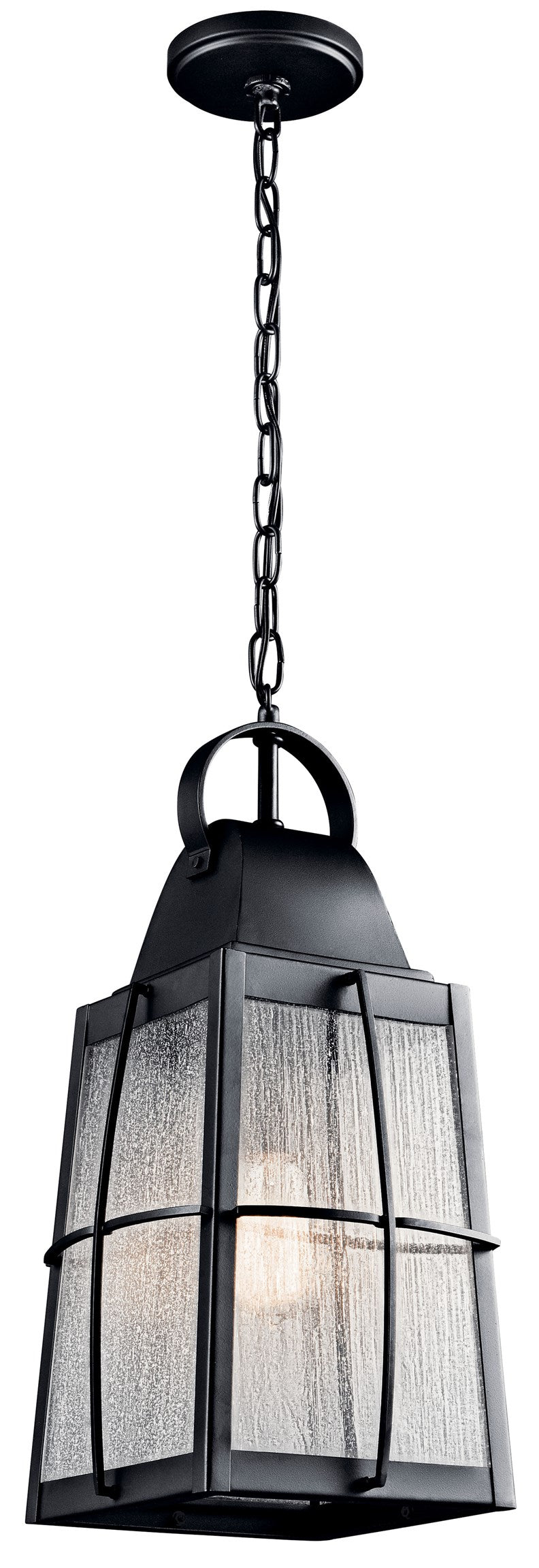 Kichler Tolerand  Outdoor Hanging Pendant Outdoor Hanging Lights Kichler Textured Black 9.5x19.75 