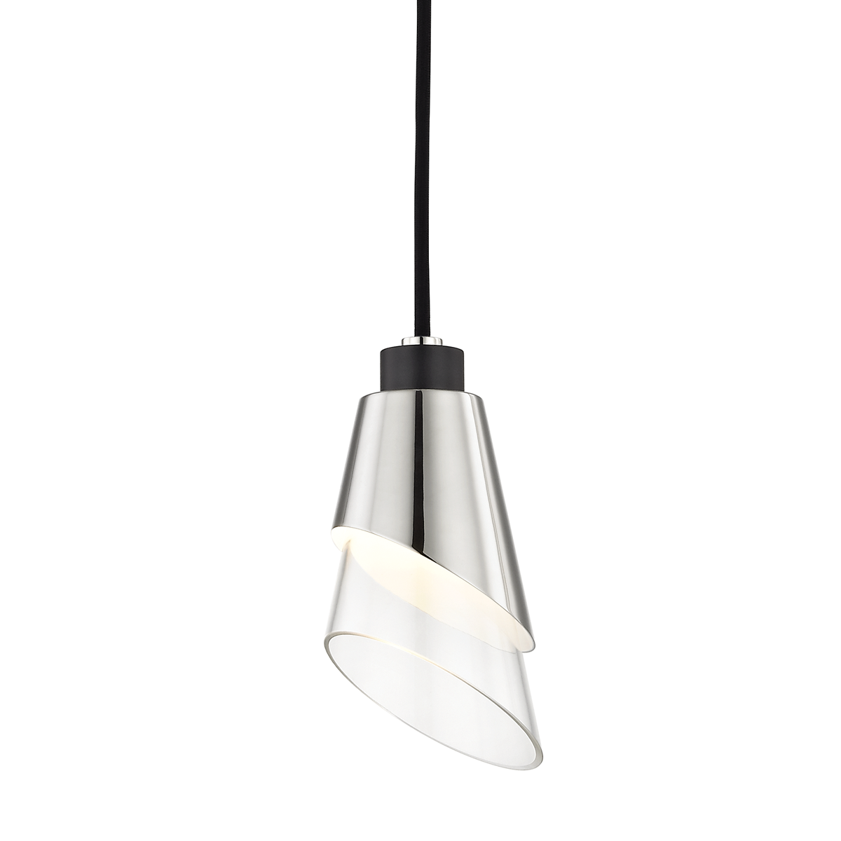 Hudson Valley Lighting Angie 1 Light Pendant H130701 Mini Pendant Mitzi Polished Nickel/Black  