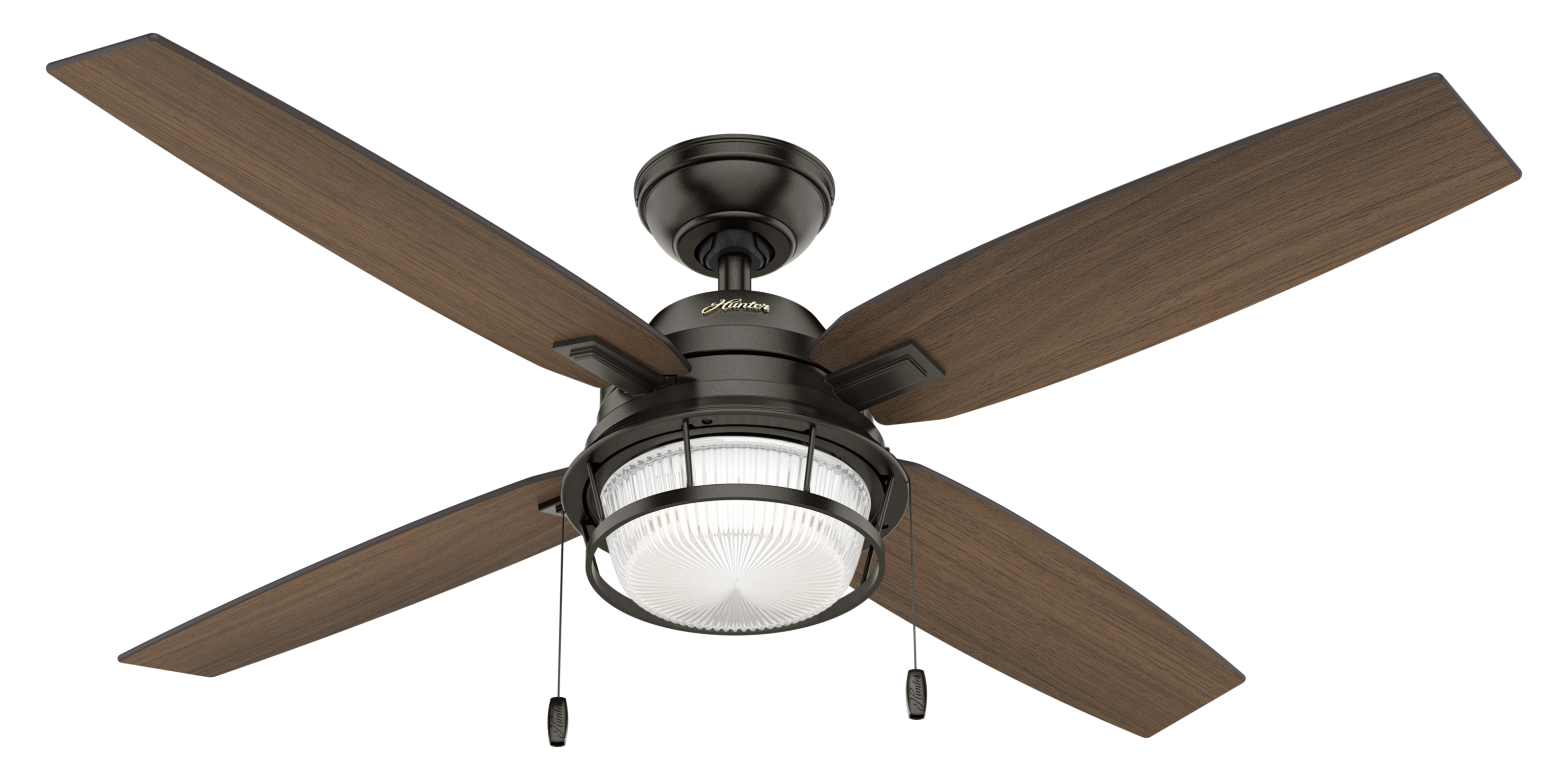 Hunter 52 inch Ocala Damp Rated Ceiling Fan with LED Light Kit and Pull Chain Indoor Ceiling Fans Hunter   