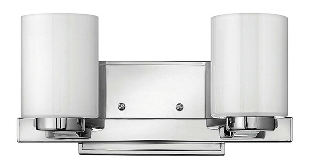 HINKLEY MILEY Two Light Vanity 5052 Wall Sconces Hinkley Chrome with White Etched  