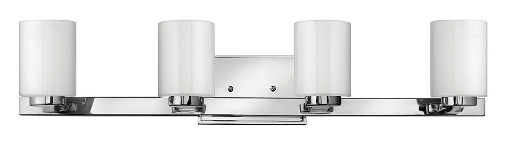 HINKLEY MILEY Four Light Vanity 5054 Wall Sconces Hinkley Chrome with White Etched  