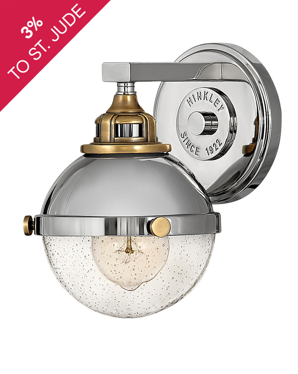 HINKLEY FLETCHER Single Light Vanity 5170 Wall Light Fixtures Hinkley Polished Nickel  