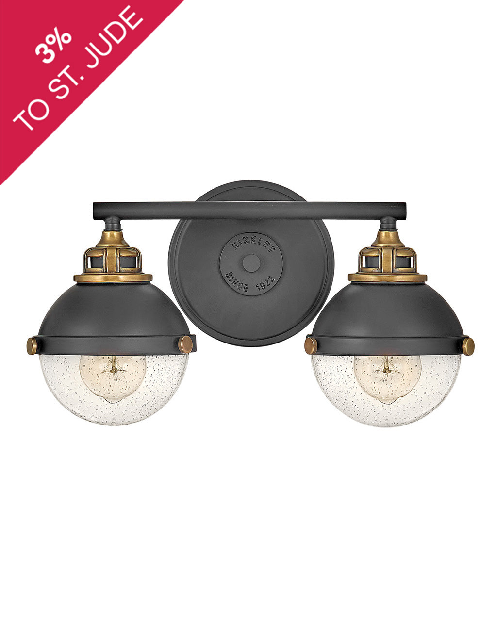 HINKLEY FLETCHER Two Light Vanity 5172 Wall Light Fixtures Hinkley Black  