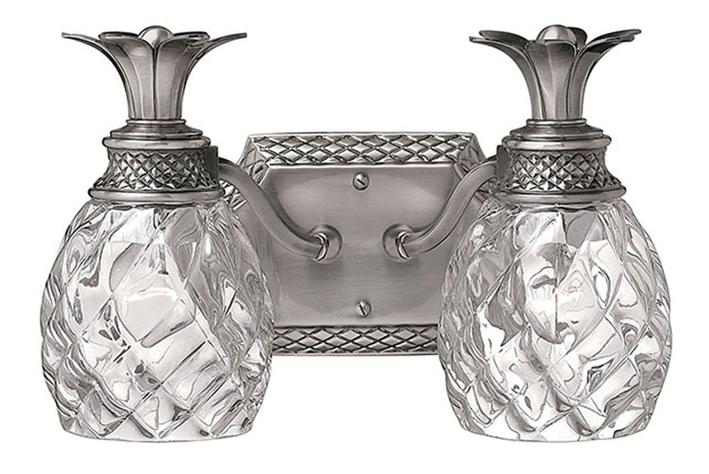 HINKLEY PLANTATION Two Light Vanity 5312 Wall Light Fixtures Hinkley Polished Antique Nickel  