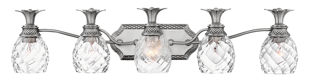 HINKLEY PLANTATION Five Light Vanity 5315 Vanity Lights Hinkley Polished Antique Nickel  