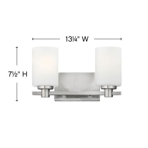 HINKLEY KARLIE Two Light Vanity 54622 Vanity Lights Hinkley   