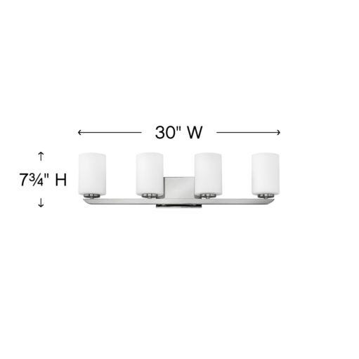 HINKLEY KYRA Four Light Vanity 55024 Wall Light Fixtures Hinkley   