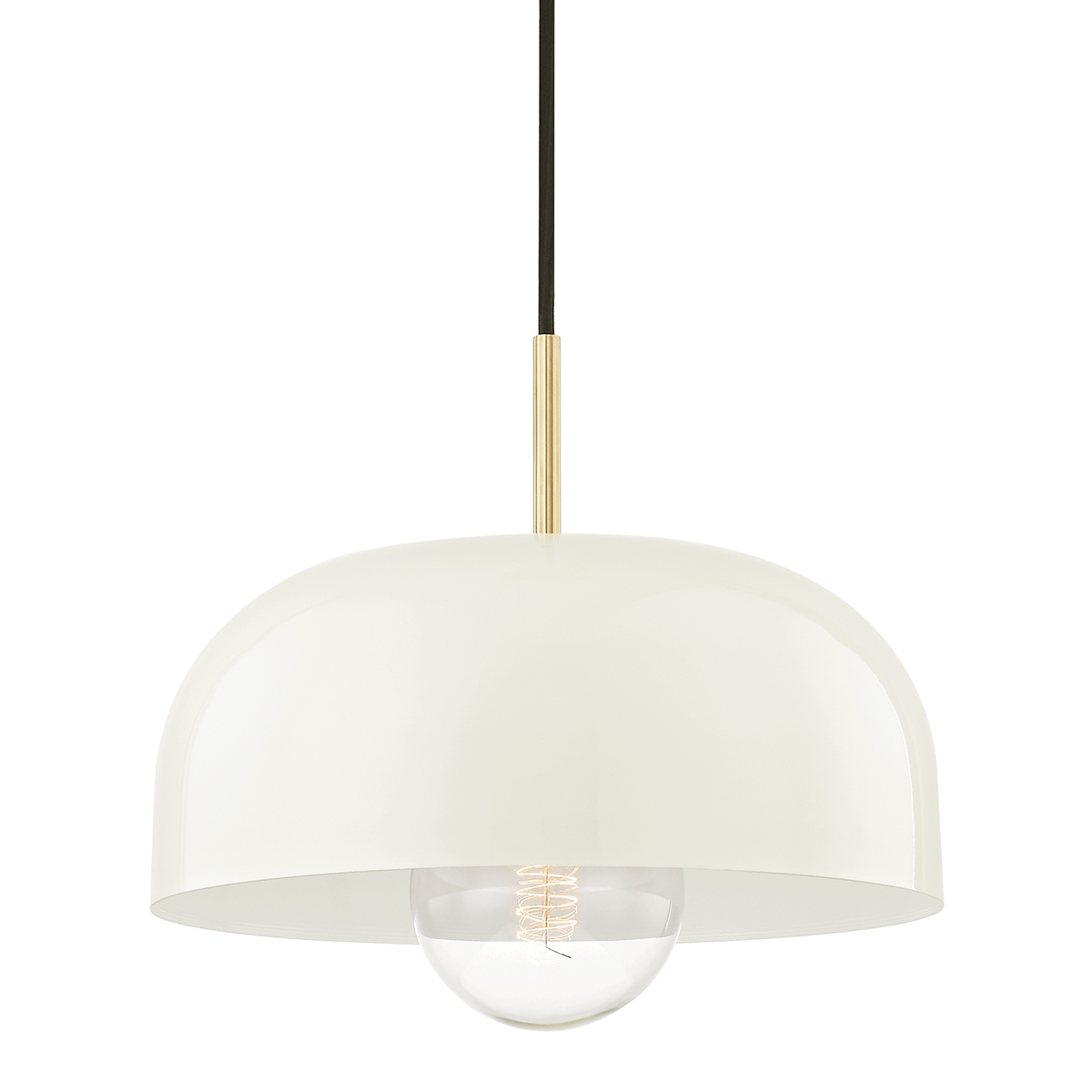 Hudson Valley Lighting Avery 1 Light Large Pendant H199701L Pendants Mitzi Aged Brass/Cream  