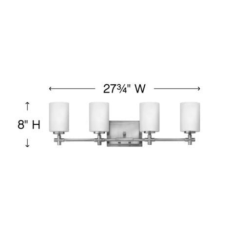 HINKLEY LAUREL Four Light Vanity 57554 Wall Light Fixtures Hinkley   