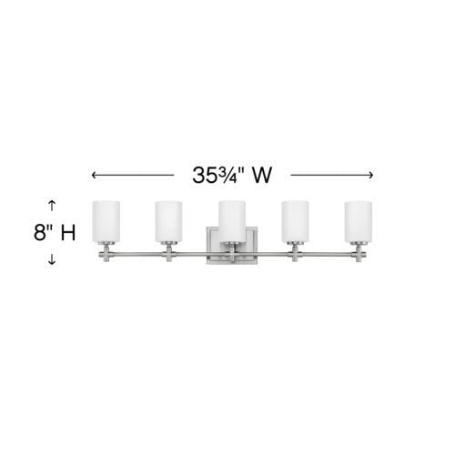 HINKLEY LAUREL Five Light Vanity 57555 Wall Light Fixtures Hinkley   