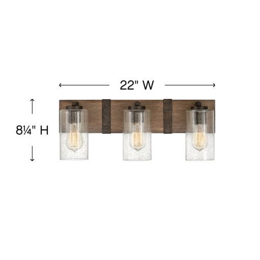 HINKLEY SAWYER Three Light Vanity 5943 Vanity Lights Hinkley   