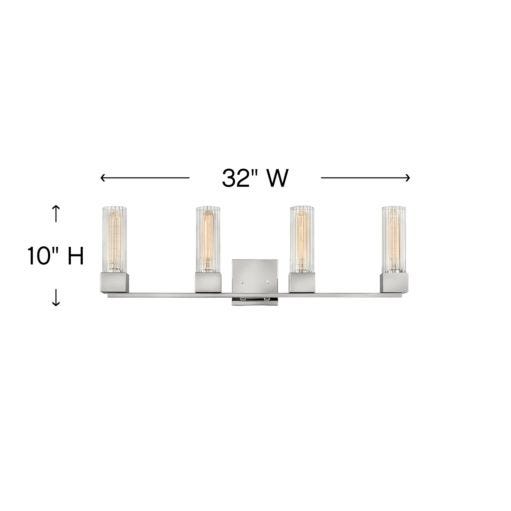 HINKLEY XANDER Four Light Vanity 5974 Wall Light Fixtures Hinkley   