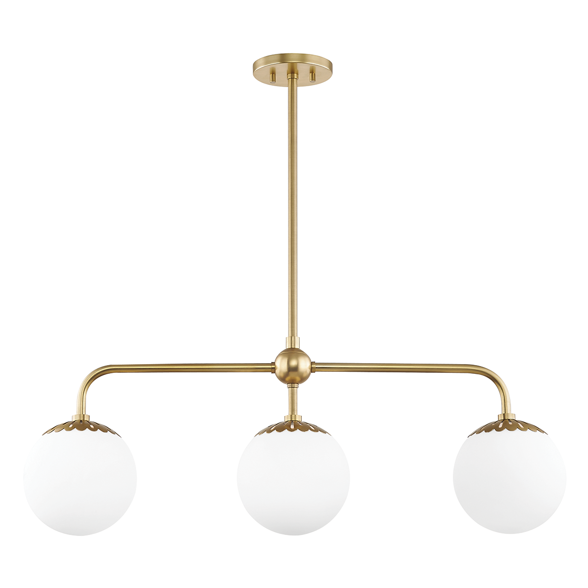 Hudson Valley Lighting Paige 3 Light Island Light H193903 Linear Chandeliers Mitzi Aged Brass  