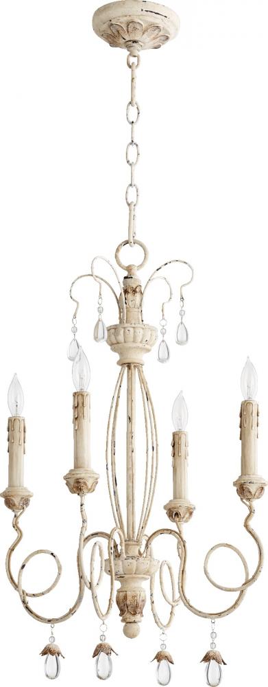 Quorum VENICE 17" 4LT CHAND - PW 6044-4 Chandeliers Quorum White  