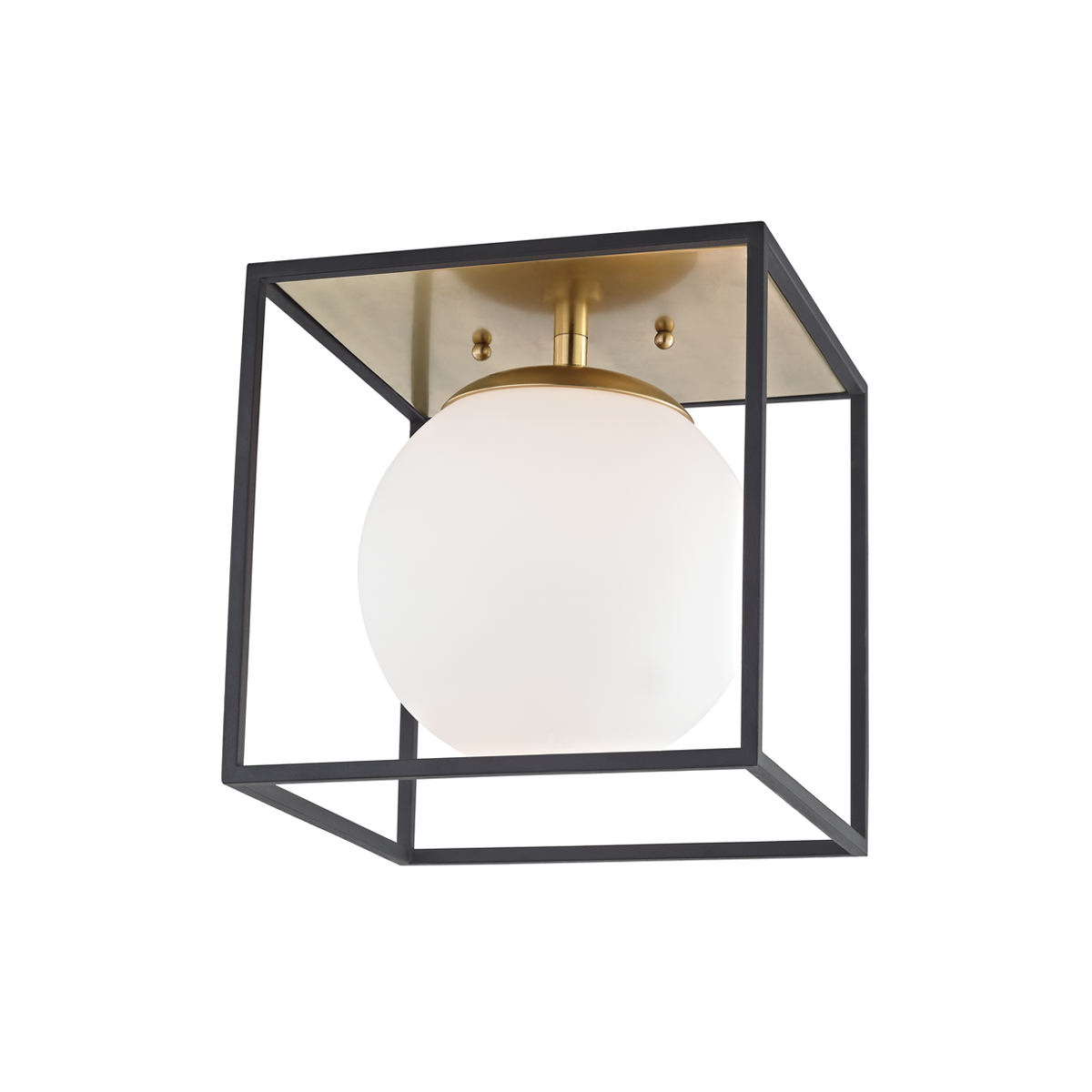 Hudson Valley Lighting Aira 1 Light Small Flush Mount H141501S Flush Mount Ceiling Light Mitzi Aged Brass/Black  