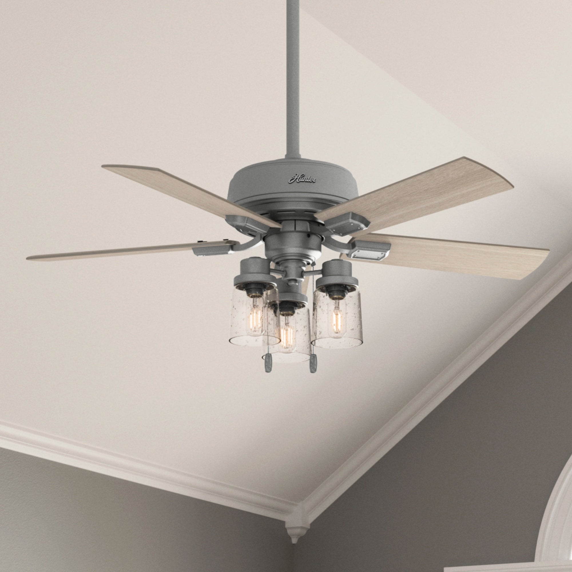 Hunter 44 inch Hartland Ceiling Fan with LED Light Kit and Pull Chain