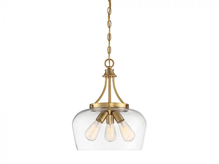 Savoy House Octave 3 Light Pendant Pendants Savoy House Warm Brass  