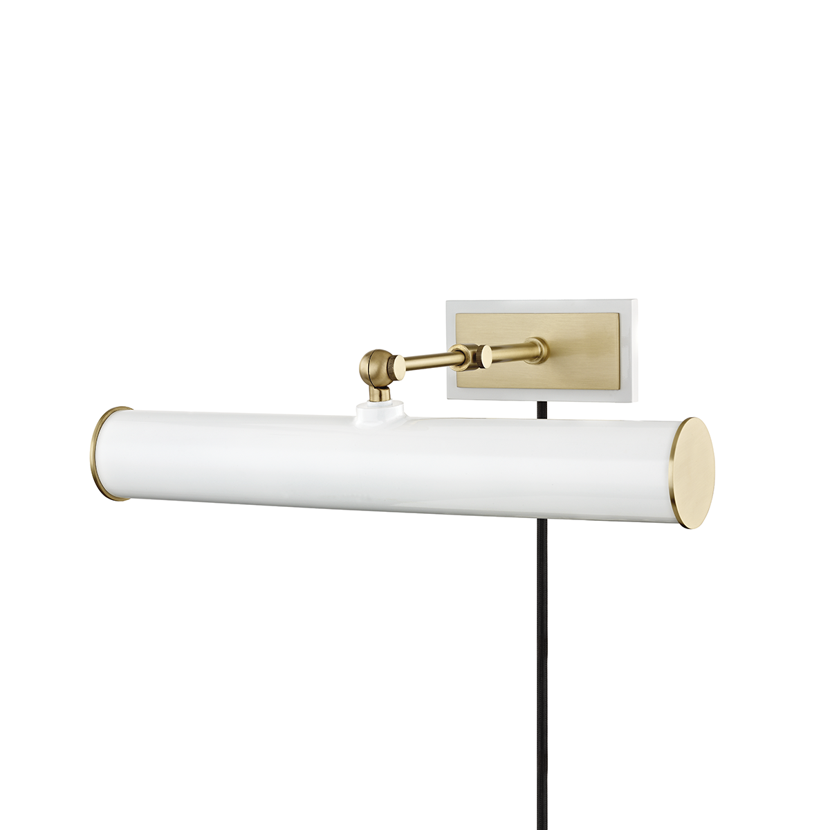 Hudson Valley Lighting Holly 2 Light Picture Light With Plug HL263202 Wall Sconces Mitzi Aged Brass/Soft Off White  