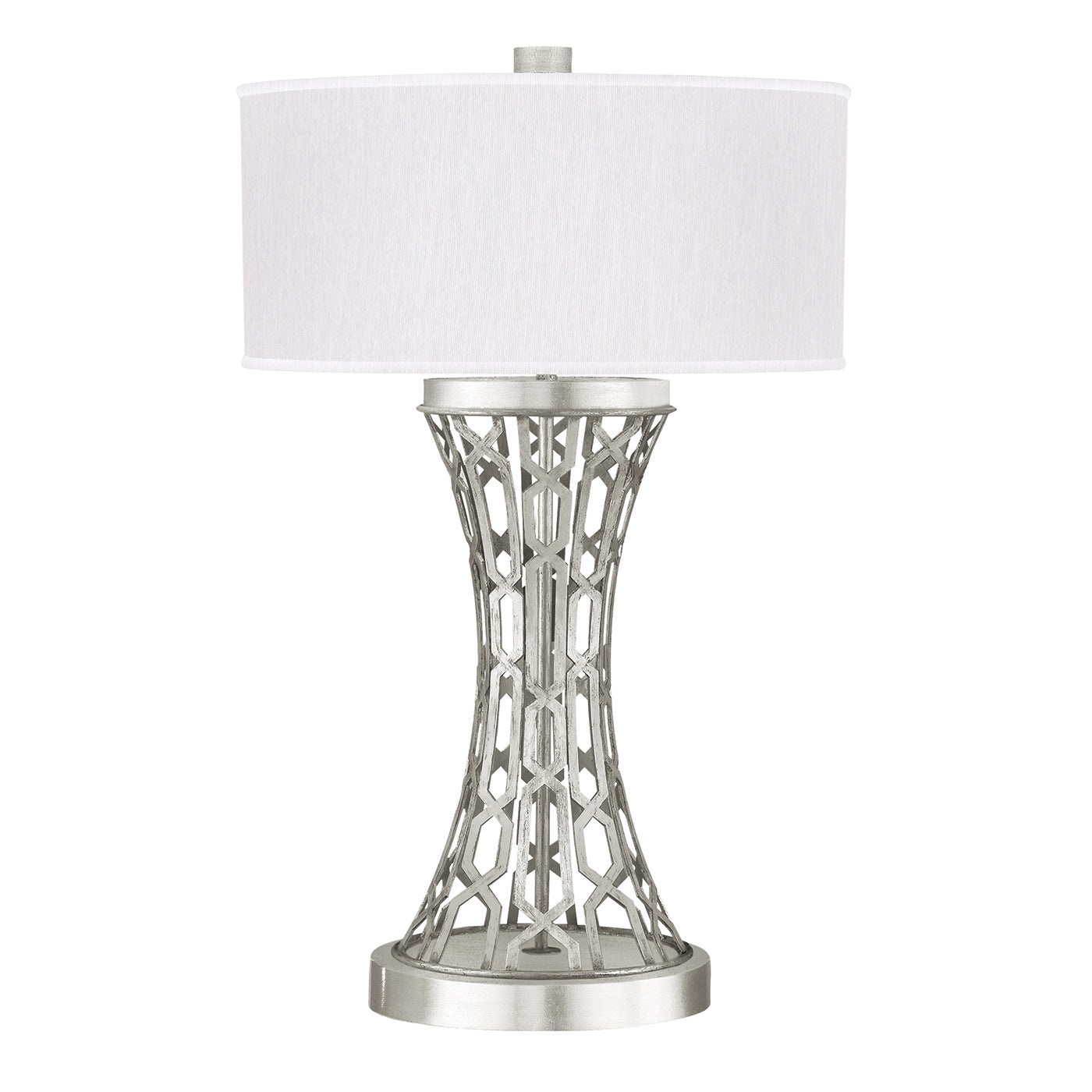 Fine Art Handcrafted Lighting Allegretto 32" Table Lamp Table Lamps Fine Art Handcrafted Lighting Silver Leaf with White Shade  