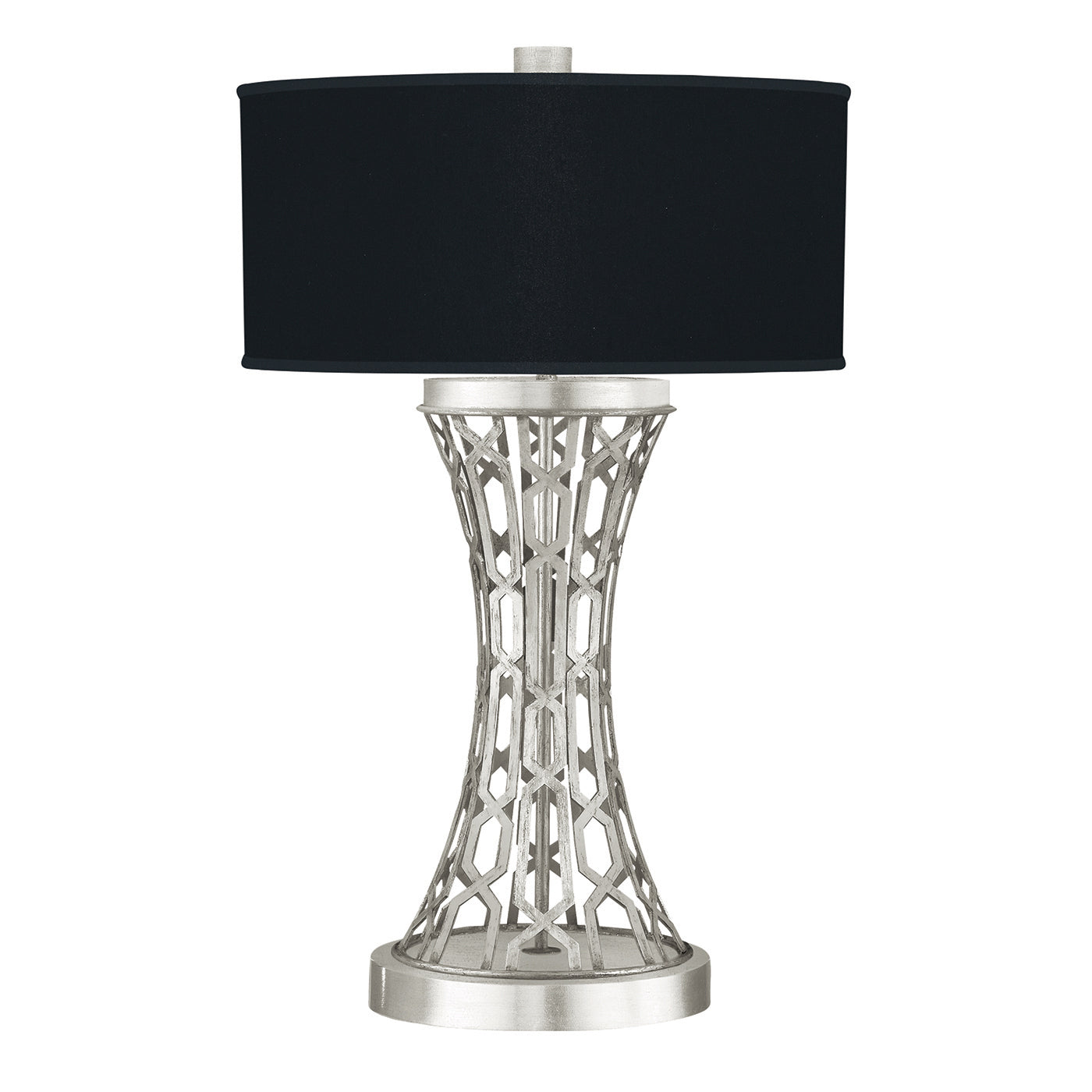 Fine Art Handcrafted Lighting Allegretto 32" Table Lamp Table Lamps Fine Art Handcrafted Lighting Silver Leaf with Black Shade  