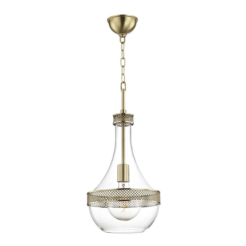 Hagen - 1 LIGHT SMALL PENDANT Pendant Hudson Valley Lighting Aged Brass  