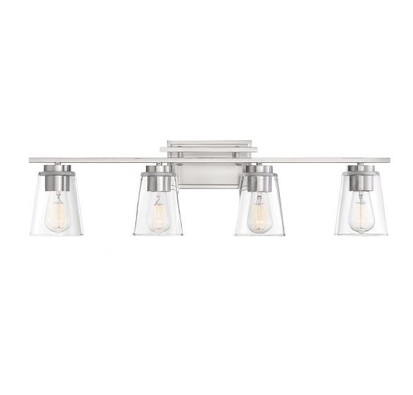 Savoy House Calhoun 4 Light Bath Bar 8-1020-4 Vanity Lights Savoy House Satin Nickel  