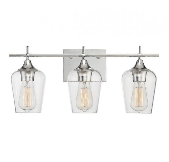 Savoy House Octave 3 Light Bath Bar 8-4030-3 Wall Light Fixtures Savoy House Polished Chrome  