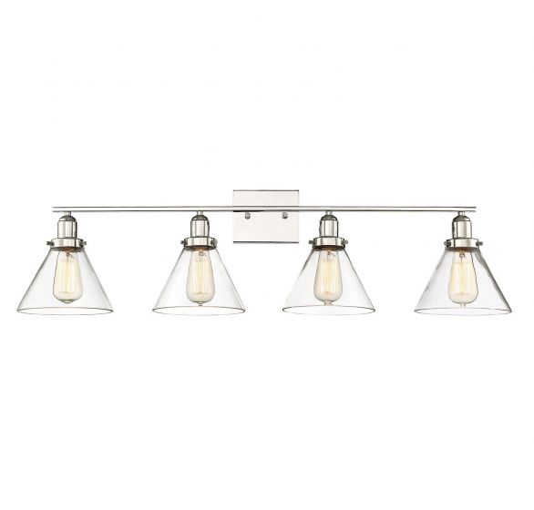 Savoy House Drake 4 Light Bath Bar Vanity Lights Savoy House Polished Nickel  