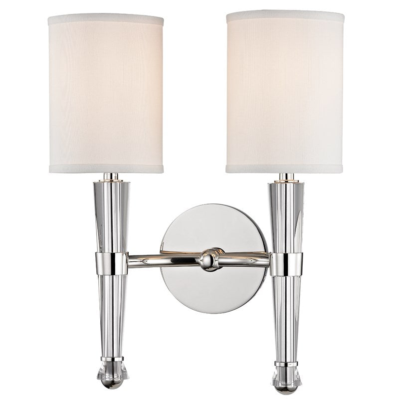 Volta - 2 LIGHT WALL SCONCE Wall Light Fixtures Hudson Valley Lighting Polished Nickel  