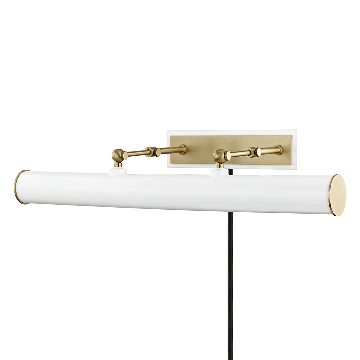 Hudson Valley Lighting Holly 3 Light Picture Light With Plug HL263203 Wall Sconces Mitzi Aged Brass/Soft Off White  