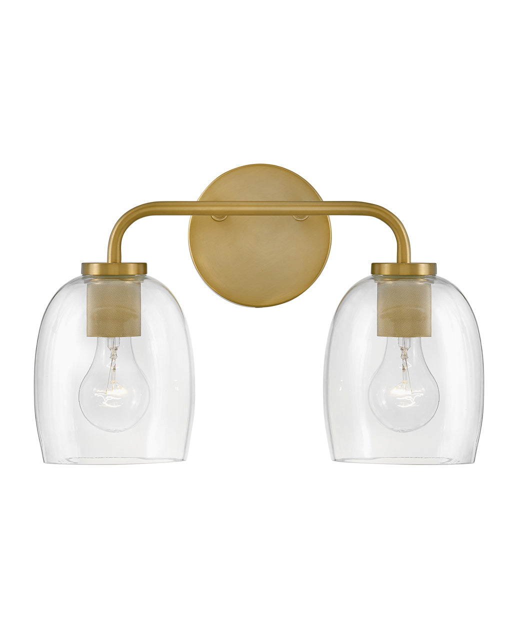 Lark PERCY Two Light Vanity L85012 Vanity Lights Lark Lacquered Brass  