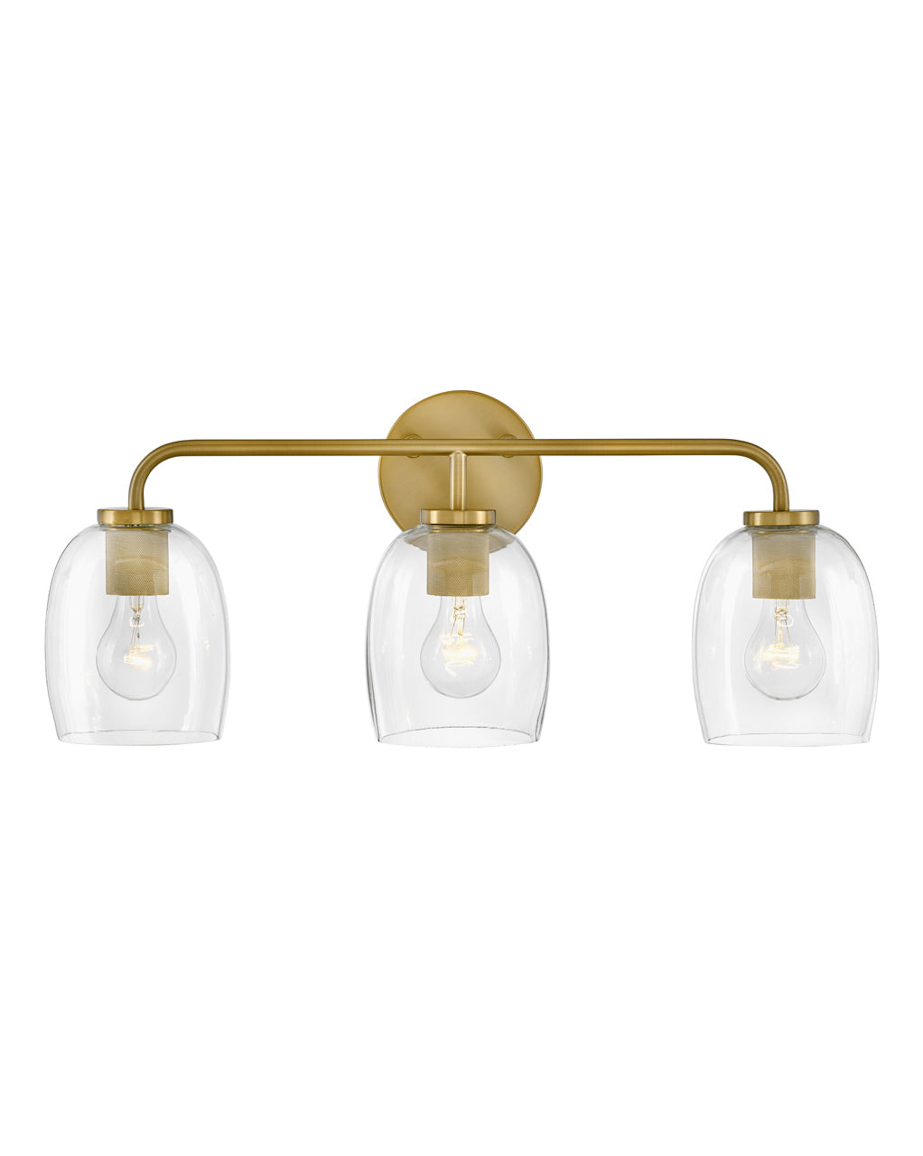 Lark PERCY Three Light Vanity L85013 Bath Vanity Light Lark Lacquered Brass  