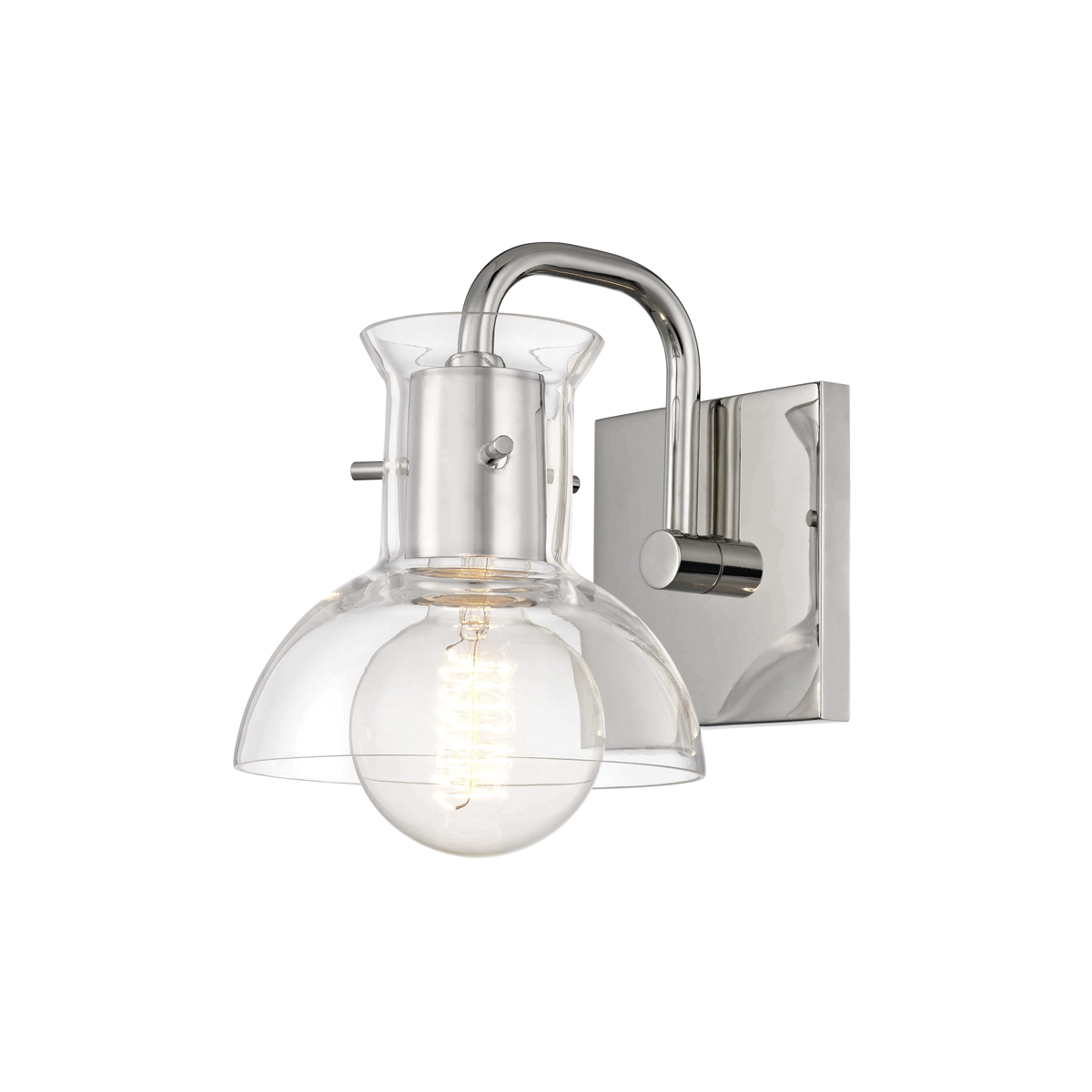 Hudson Valley Lighting Riley 1 Light Bath Bracket H111301 Wall Light Fixtures Mitzi Polished Nickel  