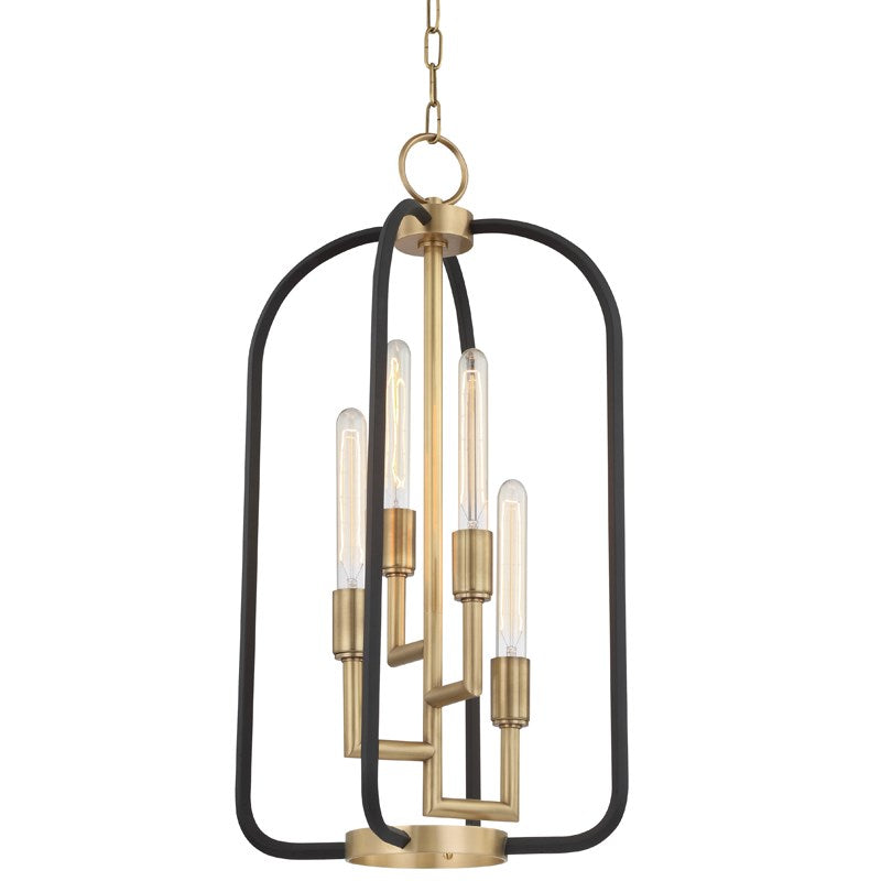 ANGLER - 4 LIGHT CHANDELIER Lantern Hudson Valley Lighting Aged Brass  