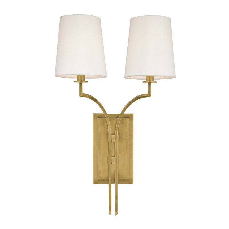 Glenford - 2 LIGHT WALL SCONCE Wall Light Fixtures Hudson Valley Lighting Aged Brass  