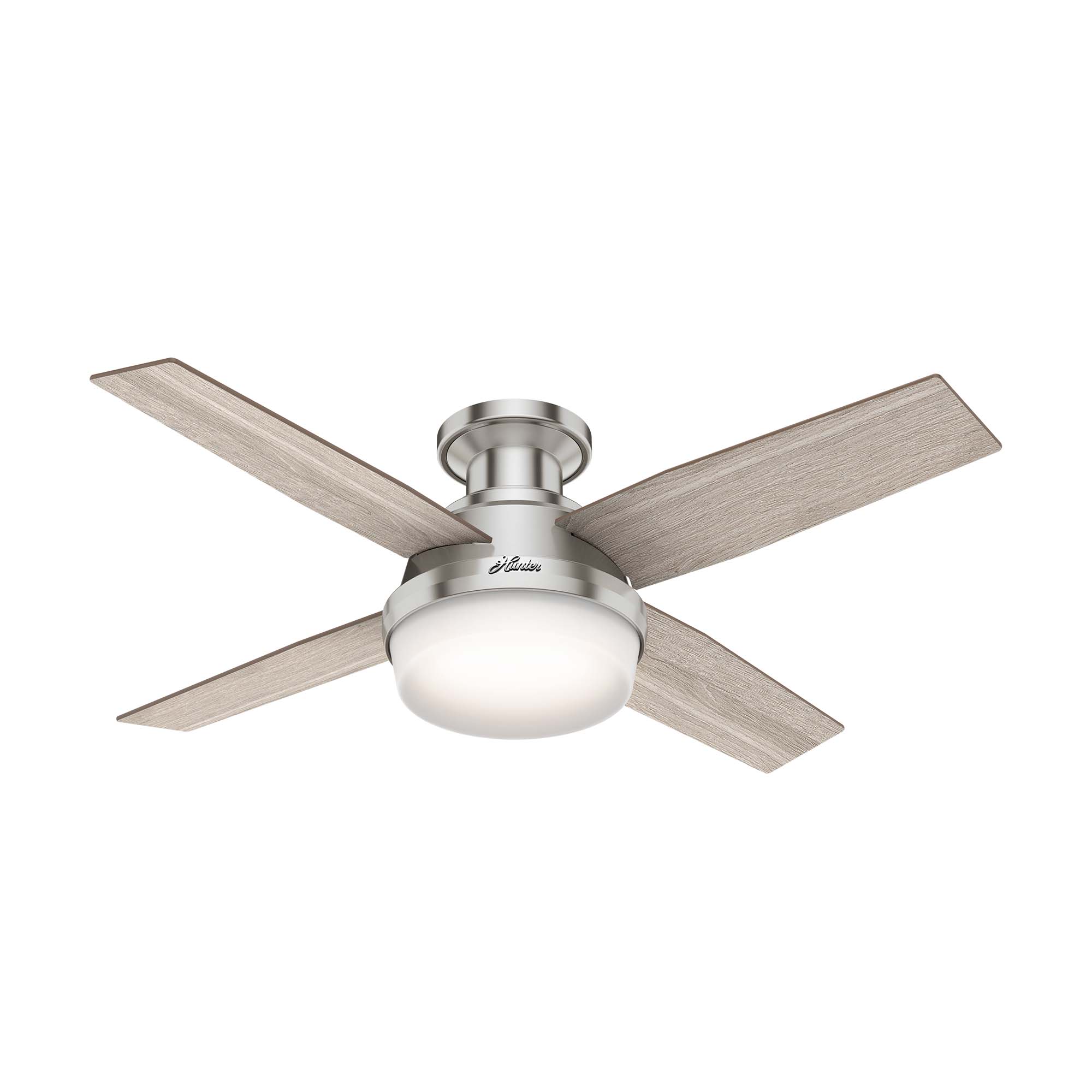 Hunter 44 inch Dempsey Low Profile Ceiling Fan with LED Light Kit and Handheld Remote Indoor Ceiling Fans Hunter   