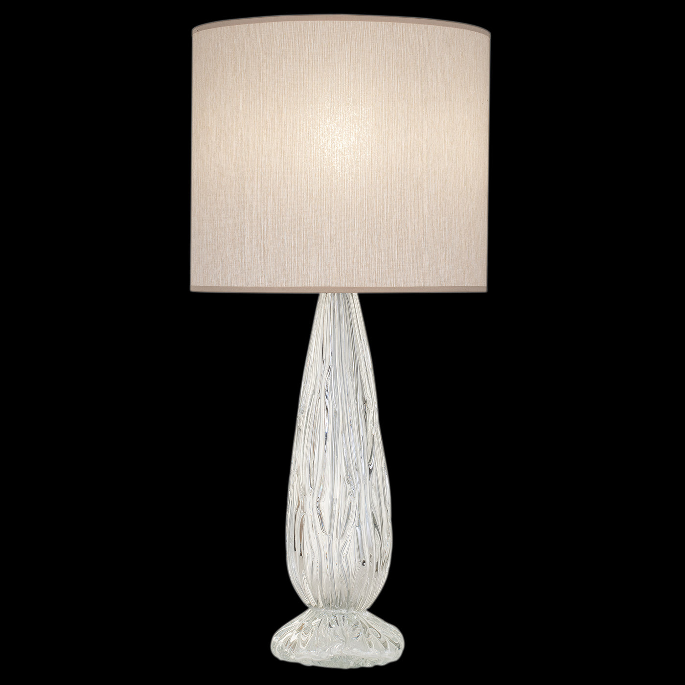 Fine Art Las Olas 30.5" Table Lamp Table Lamps Fine Art Handcrafted Lighting Silver with Beige Shade  