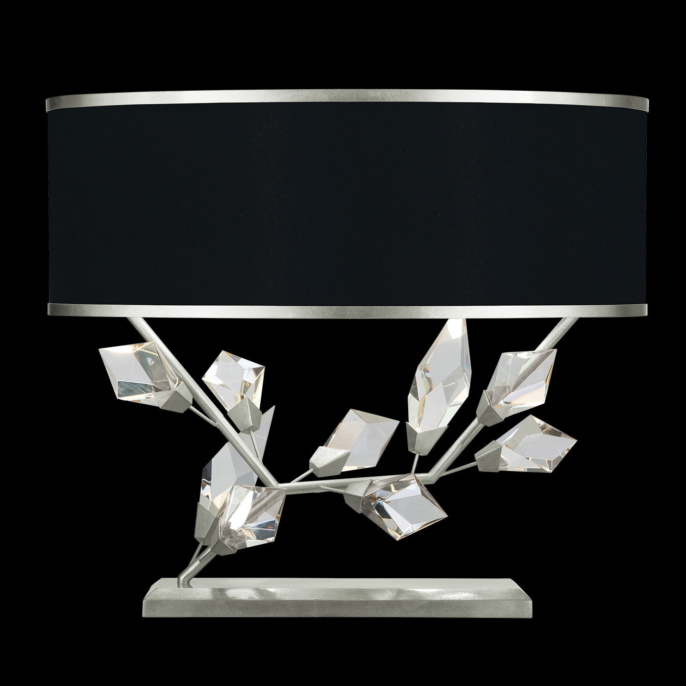 Fine Art Foret 21.5" Table Lamp Table Lamps Fine Art Handcrafted Lighting Silver with Black Shade Left 