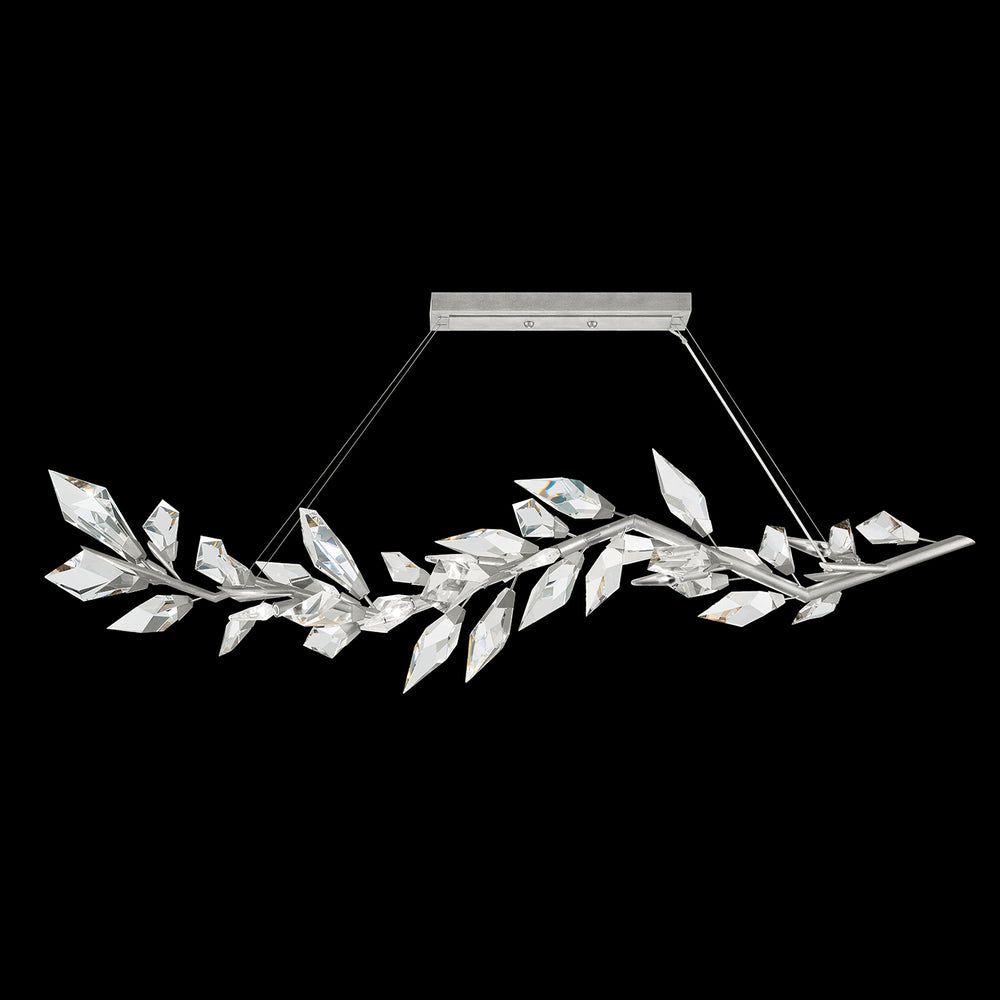 Fine Art Lamps Foret 914640 Linear Suspension Light Fine Art Handcrafted Lighting Silver  