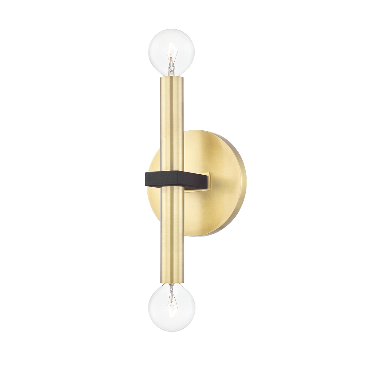 Hudson Valley Lighting Colette 2 Light Sconces H296102 Wall Light Fixtures Mitzi Aged Brass/Black  