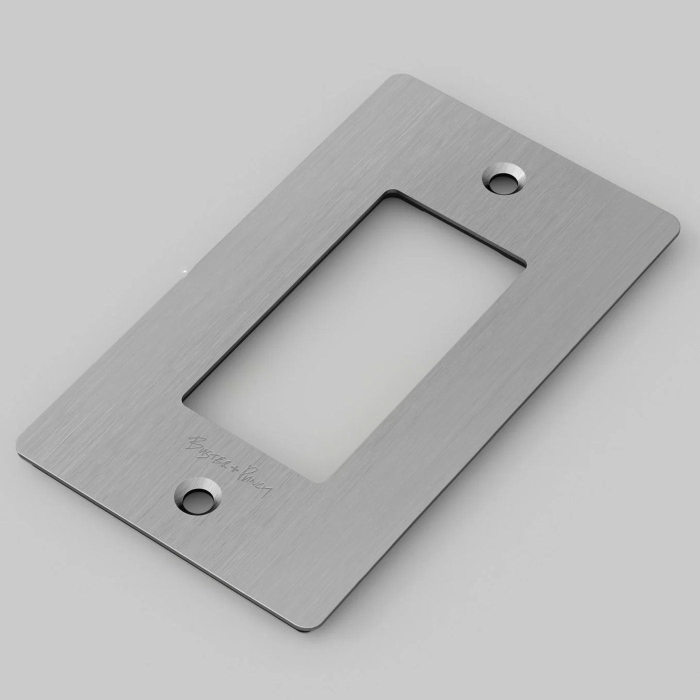 Buster + Punch Wall Plates | With Logo Wall Plates Buster + Punch Steel 1 Gang 