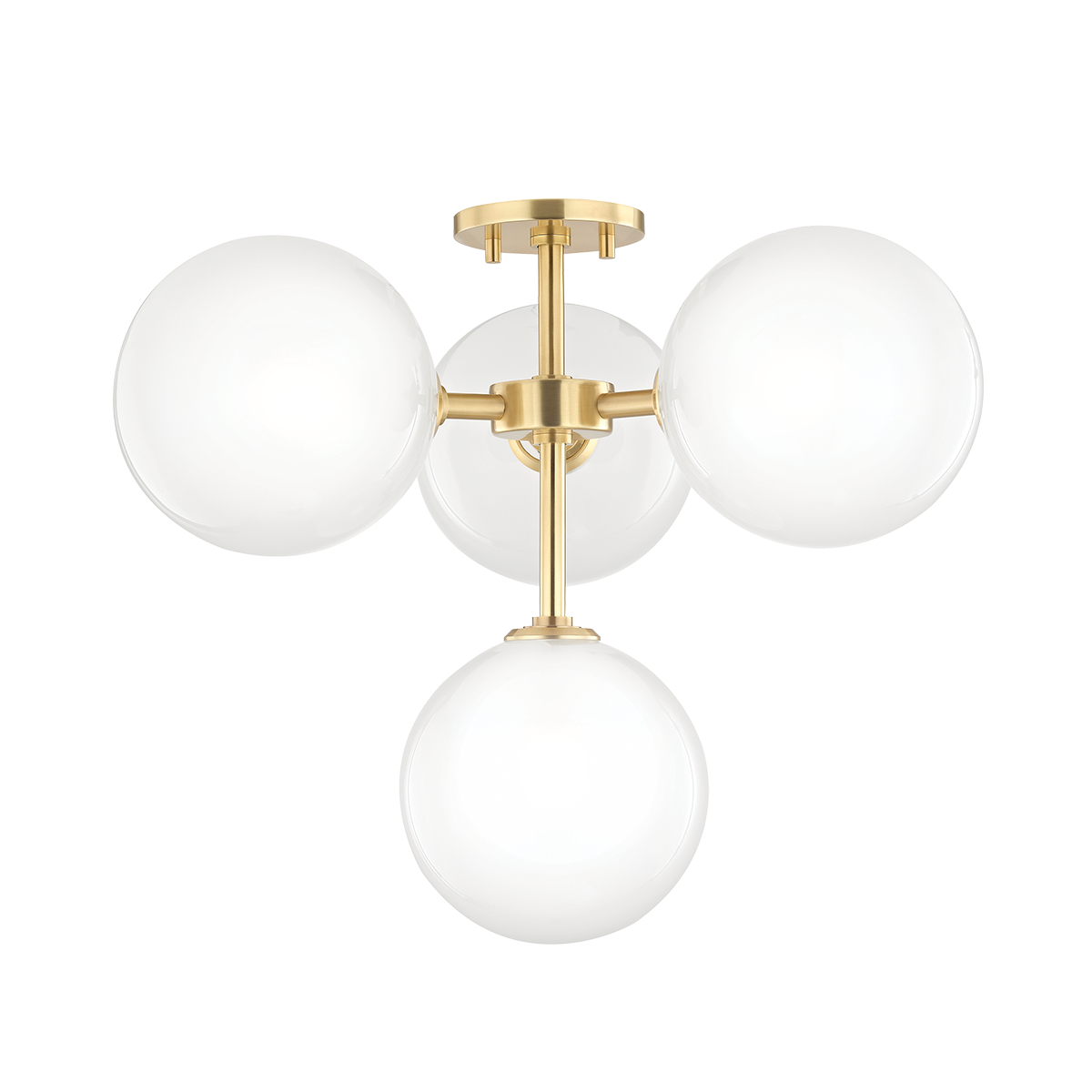 Hudson Valley Lighting Ashleigh 4 Light Semi-Flush Mount H122604 Ceiling Semi Flush Mounts Mitzi Aged Brass  