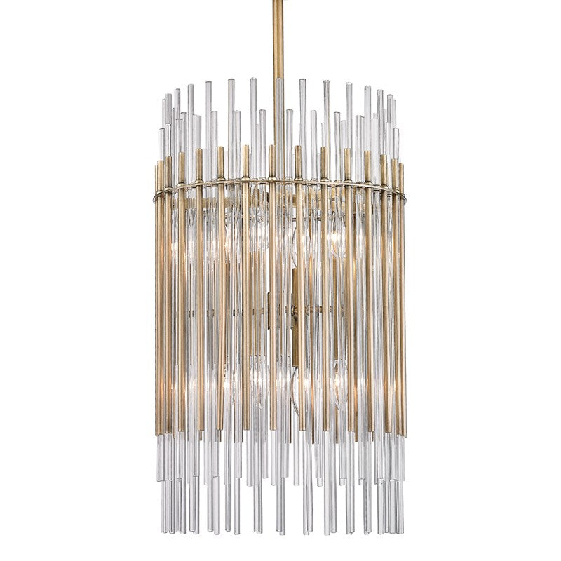 Wallis - 8 LIGHT PENDANT Pendant Hudson Valley Lighting Aged Brass  